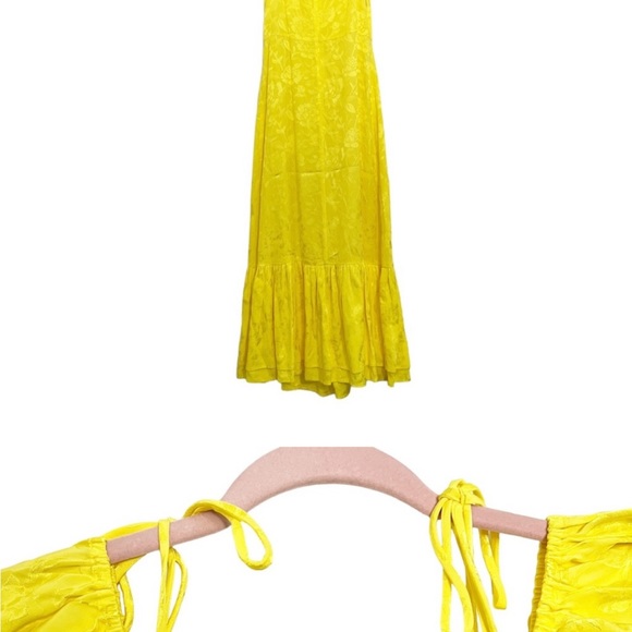 NWT Staud Marwa Midi Dress size 4 Jacquard Floral Flutter Sleeve - Picture 7 of 7